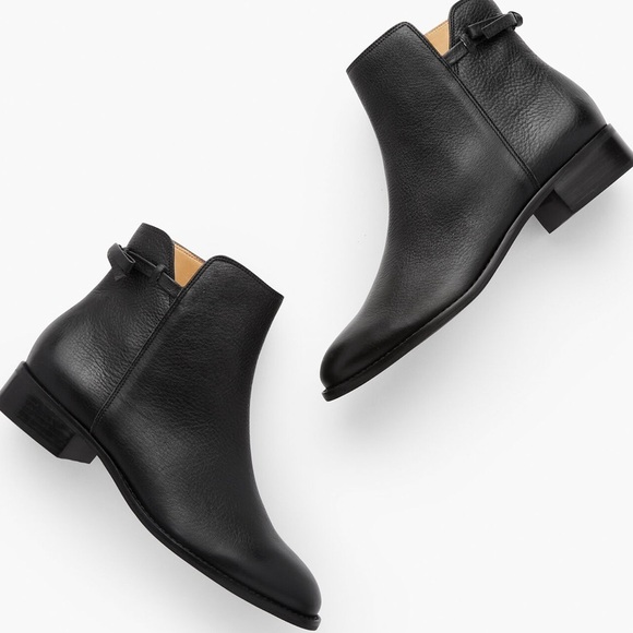 Talbots TISH Wrap Tie Leather Ankle Boots Size 9 - Picture 1 of 10